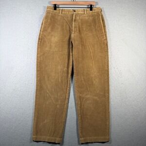 Brooks Brothers 346 Tan Corduroy Pants Men's W34 L30 Fabric Woven in France